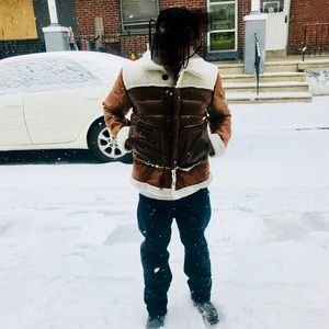 Moncler jacket with down goose with fur